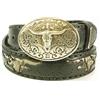Sendra Boots Cintura 8322 cintura con fibbia da uomo da uomo nera Cowboy a mano Western Gipsy Ibiza 4cm Jeans larghi cintura fibbia rimovibile Longhorn Skull Vera pelle, Nero, 90