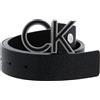Calvin Klein Pelle cintura Logo Adj CK Metal Inlay 35MM W105 CK Black nero accorciabile