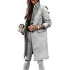 Generisch Trench da donna, a maniche lunghe, elegante, con bottoni sottili, cappotto lungo, capispalla antivento, giacca autunnale, parka con collo a risvolto, cappotto corto da donna, A nero, L