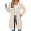 Generisch Trench Coat - Cappotto corto da donna, taglie forti, maglione casual con tasche con coulisse, per l'uso quotidiano in inverno, color crema, beige., XL