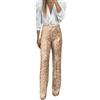 Qzeanxy Tuta Elegante Donna Cerimonia - Comodo Gold Tailleur Sexy Con Paillettes Strass Leopardati Leggero Outfit Casual Pelle Brillantini Ballo Completo