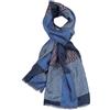 Remo Sartori - Sciarpa Uomo Sottogiacca in Pura Seta Patchwork Blu, Cucita a Mano, Made in Italy