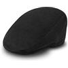 fiebig Berretto in cordone da Uomo e Donna | Cappello in Cotone con Fodera Trapuntata | Berretto Sportivo Fatto in Italia (59-L, Nero)