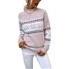 ENENEN Maglione Vintage da Donna in Maglia Fair Isle, Morbido e Caldo Pullover in Misto Lana, Maglione Invernale a Girocollo a Maniche Lunghe con Design a Fiocco di Neve