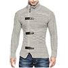 KINKOCCL Pullover a collo alto da uomo con collo alto Polo casual a costine Slim Fit maglione lavorato a maglia casual a maniche lunghe maglione top caldo in cotone a maniche lunghe, 0a-bianco, M