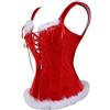 Hengzhifeng Corsetto Natale Donna Steampunk Bustino Corpetto Carnevale (EUR 28-30,Rosso)