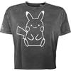 Pokémon Pikachu Donna T-Shirt Grigio S 100% Cotone Largo