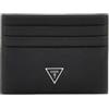 GUESS Porta Carte Firenze in Pelle Solida Nero, nero, Onesize, Moderno