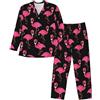 Irshi Indumenti per dormire durevoli con fenicotteri rosa - Set pigiama da uomo in 2 pezzi - Set pigiama da uomo ideale per tutte le stagioni, Nero , L