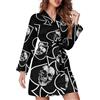 Generic Accappatoio da donna con teschio asso di picche morbido pigiama loungewear scollo a V vestaglia per feste di nozze, Stile:, S