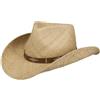 Stetson Chestercole Cappello Western di Paglia Rafia Fascia in Pelle Uomo Primavera Estate