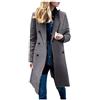 KHIRVWL Cappotti di Lana da Donna Spesso Cappotto Doppiopetto Maniche Lunghe Cappotto Caldo Eleganti Slim Fit Trench Coat Vintage Cappotti di Lana Autunnali E Invernali Cardigan Jacket Cappotto Donna Curvy