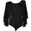 Tytyozay Vestito da Ballo Latino da Donna, Scollo Tondo Maniche Lunghe Vestito da Spettacolo Elegante Vestiti da Ballo Body Ginnastica Danza per Salsa Cha Cha,Nero,S