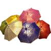 Generic Ombrello indiano per matrimonio, 5 pezzi, rosa, cotone, ottagonale, ricamato, medio, fatto a mano, decorazione per protezione solare ed eventi all'aperto