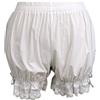 CHOUBAGUAI Pantaloni estivi da donna in cotone Lolita con volant floreale in pizzo con fiocco a zucca pantaloni gotici vittoriani pigiama di sicurezza pantaloncini-bianco, taglia unica