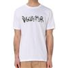 DISCLAIMER T-Shirt a Manica Corta Bianca da Uomo con Logo Frontale in Stile Graffiti L