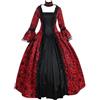 Generisch 18th Century - Abito da donna in stile rococò, con stampa gotico, stile vittoriano, stile medievale, abbigliamento rinascimentale, principessa, barocco, lolita, partito, linea ad A, abito da sera, O