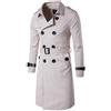 Legou - Trench da uomo a doppio petto con cintura Bianco crema L