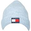Tommy Hilfiger Cappello Uomo Berretto con Risvolto e Logo Misto Lana Articolo AW0AW15464, C1X Chambray Blue, Taglia Unica
