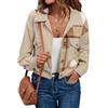 Generico Giacca In Velluto A Coste Da Donna, Modello Corto, Stile Vintage, Stile Scozzese, Manica Lunga, Revers, Bottoni, Camicie Corte, Giacche con Tasca, Moda Autunno, Cappotto, Capispalla Xl