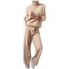 MaNMaNing Tuta Donna Maglione Collo Alto e Pantaloni con Lacci Elegante Casual Moda Autunno Inverno Tessuto Morbido Knit Avvolgente