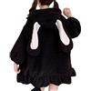 PAIDAXING Felpe con cappuccio da donna con cappuccio carino con orecchie da coniglietto peloso maglione coniglio felpa comoda pullover maglione top felpe con cappuccio kawaii sciolto ampio morbido