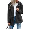 WXHNZYQ Bottoni Autunnali E Invernali, Risvolti, Cardigan in Pile Sciolto, Cappotto di Lana di Pecora da Donna, Giacche, Top
