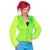 Das Kostümland Hippie Grace - Giacca da donna, effetto peluche, taglia 36, 38, colore: Verde fluo