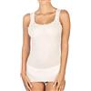 EGI Canotta Donna Spallina con Bordo Pizzo in Lana 85% e Seta 15% a Costine (S/M, Bianco)