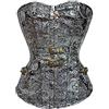 Valin Corsetto da donna in stile retrò, con lacci, in plastica, disossato, C636, argento, S