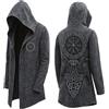 Generisch Maglione di Natale Wikinger con cappuccio da uomo a maniche lunghe mitologia nordica cardigan costume da uomo medievale cappotto da uomo vampiro hoodies da uomo in stile steampunk giacca con cappuccio