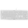 CHERRY KC 1000, Tastiera con filo, Layout per l'Unione Europea (QWERTY), Plug & Play tramite porta USB, Design piatto, Battitura estremamente silenziosa, Colore bianco-grigio