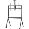 Maclean MC‑114 - Supporto TV mobile per schermi da 55 a 100 pollici, fino a 120 kg, standard VESA fino a 900 × 600 ruote chiudibili, mensole e accessori professionali (nero)