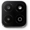 Generico Ricambio compatibile con HUAWEI HONOR X6B JDY-LX1 JDY-LX2 lente obbiettivo vetro posteriore vetrino scocca + Cornice RING rear fotocamera BACK camera (Midnight Black)