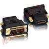 r2digital® CONVERTITORE ADATTATORE da DVI MASCHIO ad HDMI FEMMINA M/F GOLD BULK per PC TV MONITOR COMPUTER TELEVISORE etc.