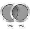 honselia 2 pezzi di griglia per altoparlanti in rete, 10 cm 254 mm di copertura per altoparlanti auto, protezione per woofer in metallo circolare, griglia per subwoofer