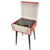 GPO Bermuda Giradischi Retro con Gambe Rimovibili, Giradischi con Altoparlante Integrato, MP3, USB, Lettore di Vinili Compatibile con Altoparlanti Esterni - Rosso