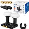 HB-Digital LNB monoblocco da 0,1 dB LNC diretto per decoder satellitare Astra 19,2° e Hotbird 13° Full HD TV 3D Ultra HD 4K + connettori tipo F placcati oro (confezione in lingua italiana non garantita)