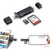 JJC Metal USB 3.0 Lettore di Schede SD per iPhone 16 15 Pro Max Plus, Lettore di Schede Esterno 3-in-1 USB 3.0 Micro USB 2.0 USB-C 3.0 per SD SDHC SDXC Micro SD TF Micro SDHC Micro SDXC UHS-I (Nero)
