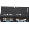 KIMISS VGA Splitter 1 in 2 Out 250MHz - Splitter video 1080P per duplicazione schermo, interfaccia placcata in oro, Plug and Play