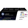 HP Toner, 201X, CF253XM, originale, ciano/magenta/giallo, 3 x 2.300 pagine (3 pezzi), riceverete 1 confezione da 3 pezzi