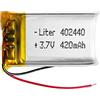 Liter energy battery Batteria 402440 LiPo 3.7V 420mAh 1.554Wh 1S 5C Liter Energy Battery per l'elettronica Ricaricabile Telefono Portatile Smartwatch Orologio GPS - Non adatto per Radiocomando 42x24x4mm (420mAh|402440)