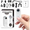 Zeerkeer Micro Action Cam 1080p con Grandangolo da 120° Mini Camera 360° Clip Rotante Telecamera per Ciclismo Moto Videocamera POV Camera per Animali Nascoste da Esterno Body Cam per Vlogging Registrazione