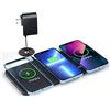 JE Make IT Simple Caricatore Wireless, JE Tripli Dispositivi Caricabatterie Wreless Charger per iPhone 11/11 pro/11 Pro Max/XS Max/XR/8/ 8Plus, Galaxy Note 10/Note 10 Plus/ S10 Plus/ S10