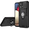 Rfvzubemok Compatibile con Motorola Moto G84 5G XT2347 Guscio ad anello incorporato,Protezione della lente della fotocamera Supporto per auto 2 in 1 Custodia per telefono Black
