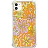 Yawheg Custodia per telefono retrò anni '70 compatibile con iPhone 11, arancione viola giallo floreale margherita cover per adolescenti donne uomini, custodia sottile in gomma TPU morbida flessibile per