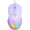 ONITOON Mouse USB cablato, mouse per computer con illuminazione RGB, 4 DPI regolabili, mouse ottico ergonomico da ufficio, 7 pulsanti, mouse con filo per Window/PC/laptop/desktop/Mac/Chromebook, viola