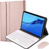 LUMBO QYiD Custodia con Tastiera e Mouse per Huawei MediaPad M5 10.8 / M5 10.8 PRO 2018, Slim PU Case [QWERTY English] Rimovibile Wireless Tastiera per for 10.8 Huawei M5 10.8/ M5 PRO 10.8, Oro Rosa