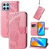 JIUNINE Cover per Honor X6 / Honor X8 5G / Honor 70 Lite, Custodia Libro in Pelle Portafoglio Case Flip Antiurto con Disegni di Farfalla [Porta Carte] [Magnetica] per Honor 70 Lite, Rosa