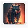 LJSPTU Tappetino per mouse orso in fuoco (8 pollici Mouse Pad Materiali durevoli, portatile, in un fresco design moderno bordi cuciti Mouse pad carino rotondo mouse pad per ragazze